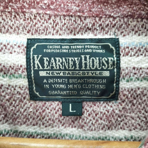 カーニーハウス KEARNEY HOUSE コットンアクリル ストライプ シャツジャケット メンズ JPN:L