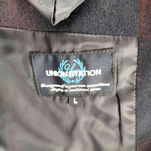 ユニオンステーション UNION STATION チェック柄チェスターコート メンズ L