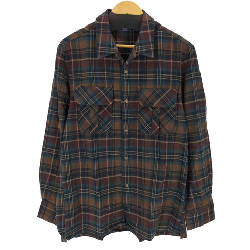 フェアファクス FAIRFAX チェック柄 L/S 開襟シャツ メンズ JPN:L