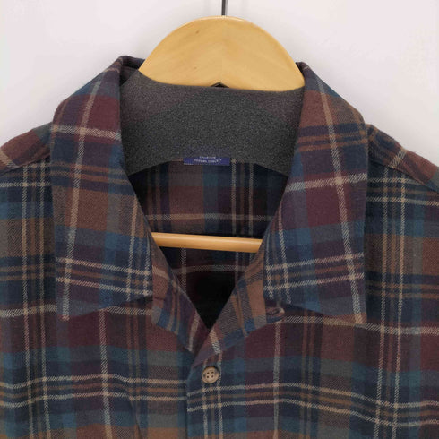 フェアファクス FAIRFAX チェック柄 L/S 開襟シャツ メンズ JPN:L