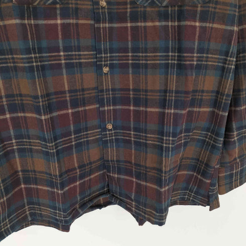 フェアファクス FAIRFAX チェック柄 L/S 開襟シャツ メンズ JPN:L