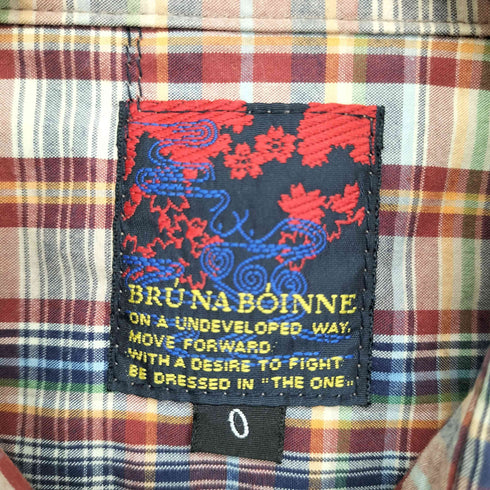 ブルーナボイン BRU NA BOINNE L/S マドラスチェック レギュラーカラーシャツ メンズ JPN:0