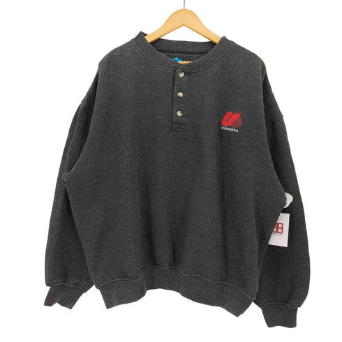 トライマウンテン TRI-MOUNTAIN 90s ワンポイント ヘンリーネック リブニット スウェット メンズ import:XL