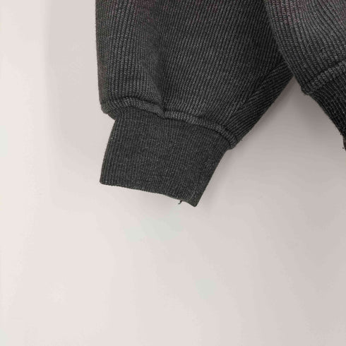 トライマウンテン TRI-MOUNTAIN 90s ワンポイント ヘンリーネック リブニット スウェット メンズ import:XL