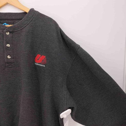 トライマウンテン TRI-MOUNTAIN 90s ワンポイント ヘンリーネック リブニット スウェット メンズ import:XL