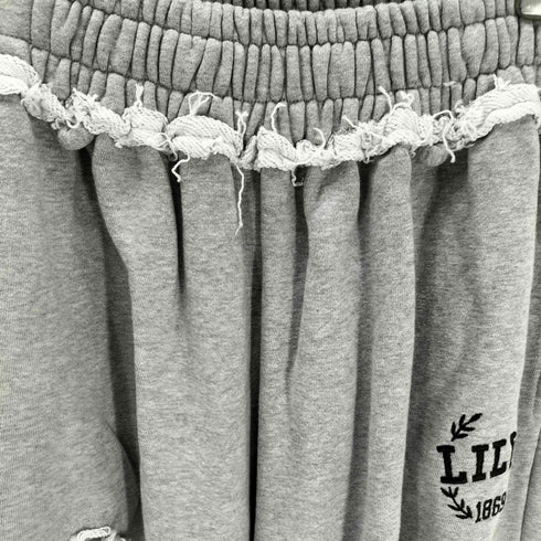 LILYS ICECREAM Chocolate Sprinkles Pants チョコレート・スプリンクルズ・パンツ ダメージ加工 イージー スウェット パンツ レディース