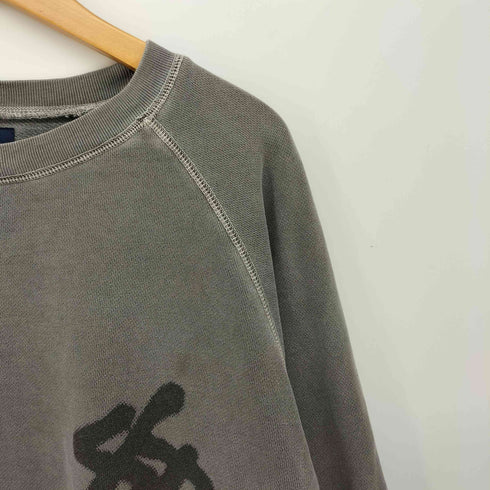 ステューシー Stussy 90s 紺タグ ワンポイント ガーメントダイ ラグラン クルーネックスウェット 染み込みプリント メンズ import:L