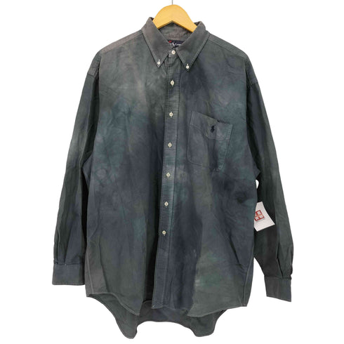 ラルフローレン RALPH LAUREN 90s BIG SHIRT ポニー刺繍 タイダイ染め ボタンダウンシャツ メンズ import:L