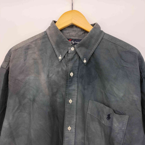 ラルフローレン RALPH LAUREN 90s BIG SHIRT ポニー刺繍 タイダイ染め ボタンダウンシャツ メンズ import:L