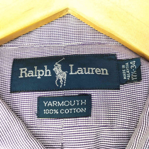 ラルフローレン RALPH LAUREN 90s YARMOUTH ポニー刺繍 ボタンダウンシャツ メンズ 17 1/2 - 34