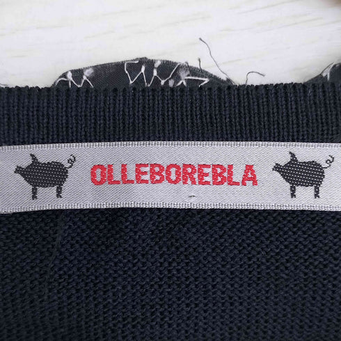 アルベロベロ OLLEBOREBLA オレボレブラ レーステープ 装飾 異素材混紡 裾 袖フリンジカーディガン レディース