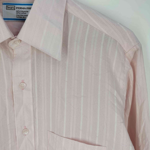 シアーズ Sears PREMA-PREST REGULAR CUT ストライプ シャツ メンズ 15 34/35