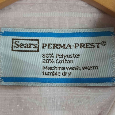 シアーズ Sears PREMA-PREST REGULAR CUT ストライプ シャツ メンズ 15 34/35