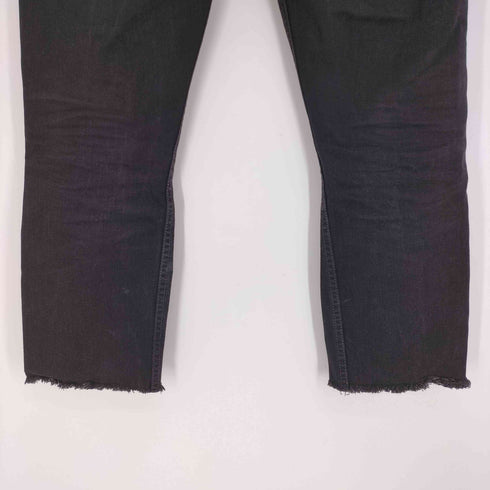 リーバイス Levis 00S USA製 505 ボタン裏512刻印 REGULAR FIT カットオフ テーパード デニムパンツ ブラックデニム 02年製 メンズ W32L30
