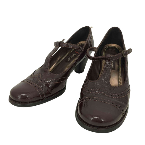 エコー ecco Tストラップエナメルパンプス レディース EUR:38