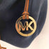 マイケルコース Michael Kors ロゴチャーム キャンバス地 巾着 マリン ショルダーバッグ レディース