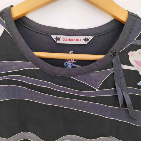 アルベロベロ OLLEBOREBLA オレボレブラ ブタさん バレリーナ レースレイヤード 半袖 Tシャツ レディース