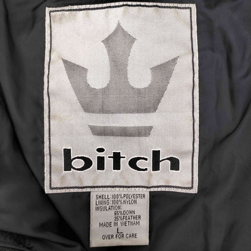 ビッチスケートボーディング bitch skateboards 90-00s ロゴ刺繍デザイン キルティング ダウンジャケット メンズ L