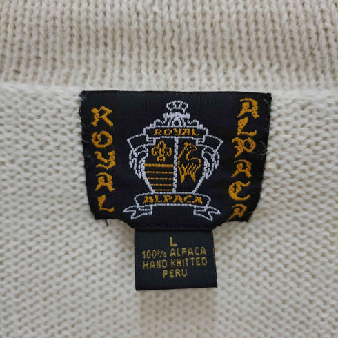 royal alpaka 刺繍 アルパカニットカーディガン レディース JPN:L
