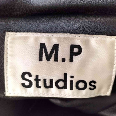 エムピーストゥディオス M.P Studios オーバサイズビッグポケットPUレザーライダースジャケット メンズ import:L