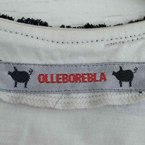 アルベロベロ OLLEBOREBLA オレボレブラ 犬 骨 アップリケ ビジュー装飾 フリル ノースリーブチュニック レディース