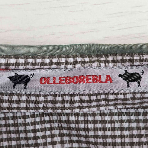 アルベロベロ OLLEBOREBLA オレボレブラ ブタさん 刺繍 シアー切替 チェックシャツワンピース レディース