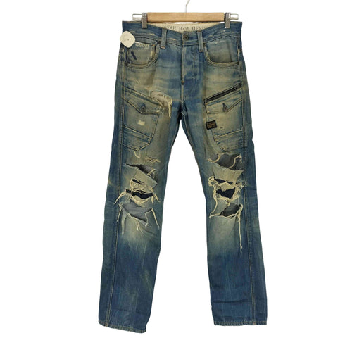 ジースターロー G-STAR RAW NAVY ATTACC STRAIGHT ダメージ加工 デニム パンツ グランジ メンズ 30