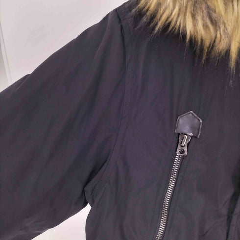 ディーゼル DIESEL TEFLON フェイクファー 比翼ジップ ドローコード ダウン ジャケット メンズ import:S