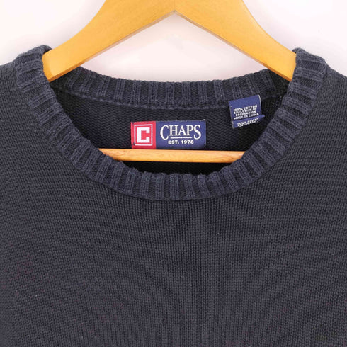 チャップス CHAPS ロゴ刺繍 コットン クルーネックニット メンズ import:L