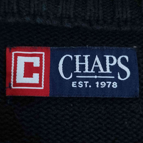 チャップス CHAPS ロゴ刺繍 コットン クルーネックニット メンズ import:L