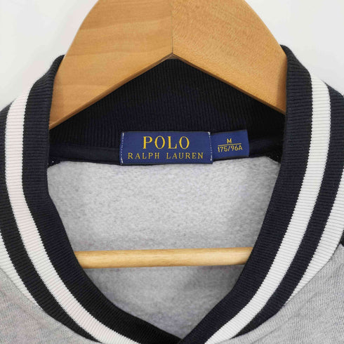 ポロラルフローレン POLO RALPH LAUREN ポニー刺繍 ロゴ刻印ボタン ラグランスリーブ スウェット地 ブルゾン スタジャン メンズ import:M
