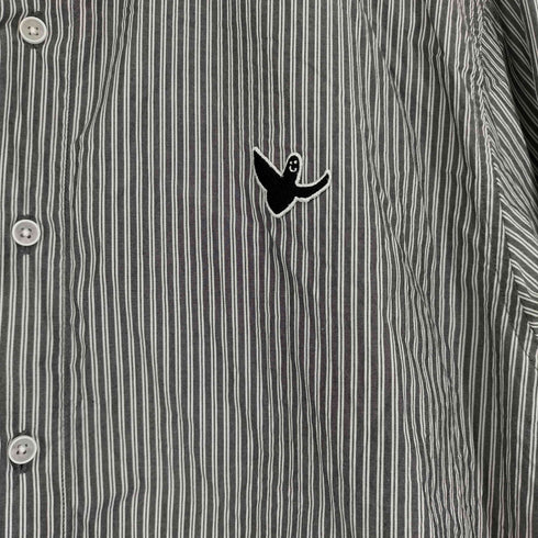 マークゴンザレス Mark Gonzales ロゴ刺繍 ストライプ L/S シャツ メンズ L