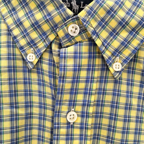 ラルフローレン RALPH LAUREN 90S BLAKE ブレイク ポニー刺繍 マドラスチェック ボタンダウン シャツ ビックサイズ メンズ XXL