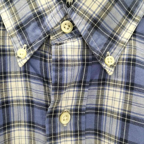 ラルフローレン RALPH LAUREN 90S BLAKE ブレイク ポニー刺繍 インド綿 マドラスチェック ボタンダウン 半袖 シャツ ビックサイズ メンズ import:M
