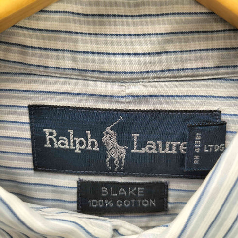 ラルフローレン RALPH LAUREN 90S BLAKE ブレイク ポニー刺繍 ストライプ ボタンダウン シャツ ビックサイズ メンズ import:S