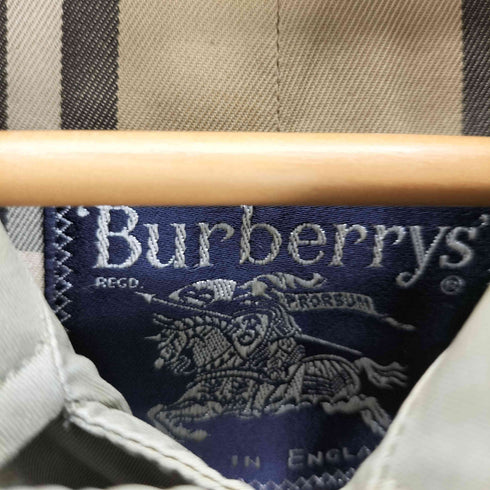 バーバリーズ BURBERRYS 英国製 裏地ノバチェック 比翼ステンカラーコート 一枚袖 メンズ