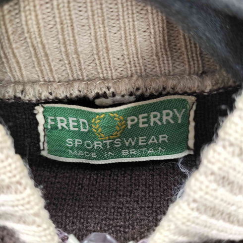 フレッドペリー FRED PERRY 70-80S BRITAIN 英国製 OPTIジップ ニット トラック ジャケット ジャージ メンズ