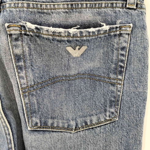 アルマーニジーンズ ARMANI JEANS Simin T SPA イタリア製 ロゴ パッチ ボタンフライ デニム パンツ メンズ 31