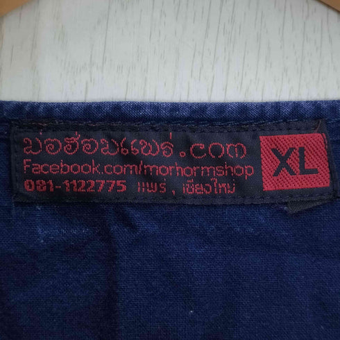 モーホーム 藍染 農民服 チャイナシャツ レディース import:XL
