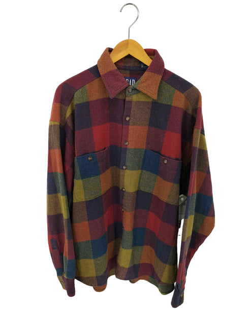 ギャップ Gap 90-00s OLD GAP フランネルチェック ウール混 長袖シャツ メンズ XL