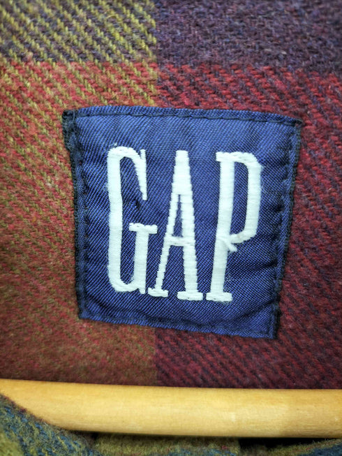 ギャップ Gap 90-00s OLD GAP フランネルチェック ウール混 長袖シャツ メンズ XL