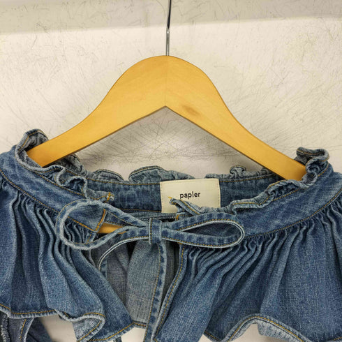 パピエ papier ECHORD別注 DENIM HOLDER BLOUSE レディース FREE