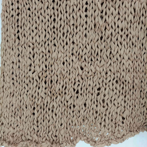 ザラ ZARA knit sweater with woven trim テープ 織り込み オーバーサイズ ニット レディース import:M