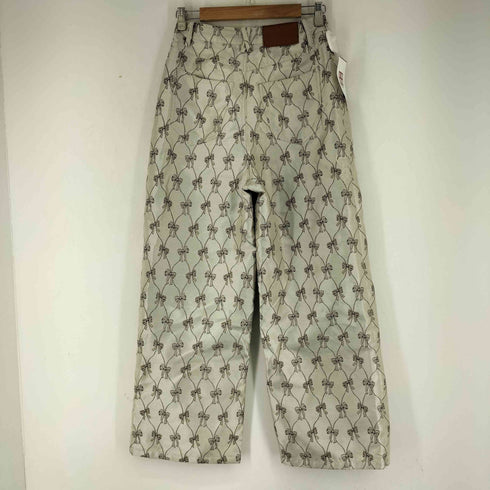 Short Wave レトロ シルク サテン リボン ジャカード パンツ レディース S