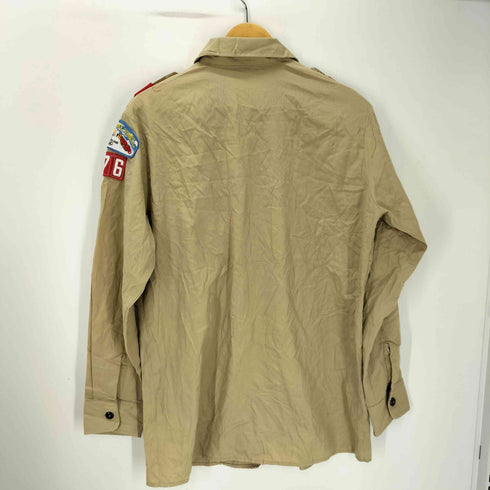 USA製 星条旗 ワッペン 刺繍 OF FICIAL YOUTH SHIRT オフィシャル ユース ワーク サファリ ボーイ スカウト シャツ メンズ import:XL