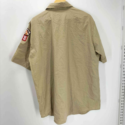 USA製 星条旗 ワッペン 刺繍 OF FICIAL YOUTH SHIRT オフィシャル ユース ワーク サファリ ボーイ スカウト 半袖 シャツ メンズ import:XL