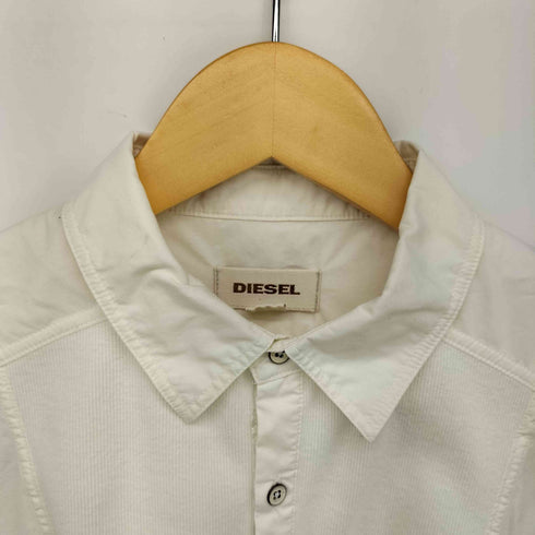 ディーゼル DIESEL 異素材 切替 S/S シャツ ブラウス Y2K レディース import:XS