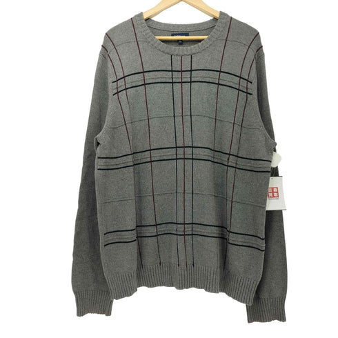 クラフトアンドバロー Croft&Barrow ジャガード チェック プルオーバー ニット メンズ import:XL