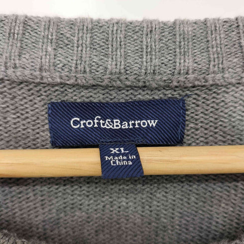 クラフトアンドバロー Croft&Barrow ジャガード チェック プルオーバー ニット メンズ import:XL