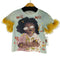 wil wil ファー付き フロントプリント Tシャツ レディース M